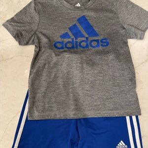 Adidas Gray and Blue Athletic Matching Set-5